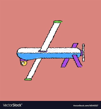 Flat shading style icon military drone vector image