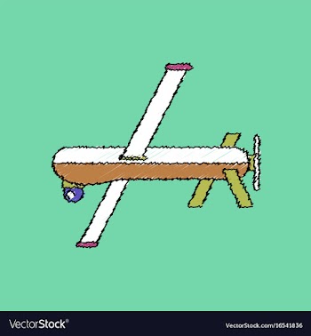 Flat shading style icon military drone vector image