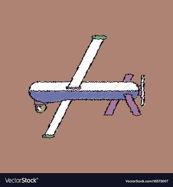 Flat shading style icon military drone vector image