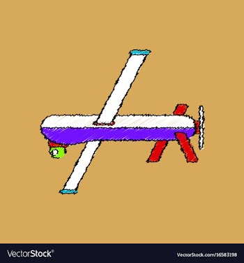 Flat shading style icon military drone vector image