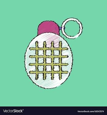 Flat shading style icon military frag grenade vector image