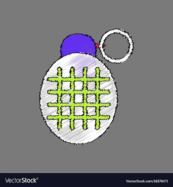 Flat shading style icon military frag grenade vector image