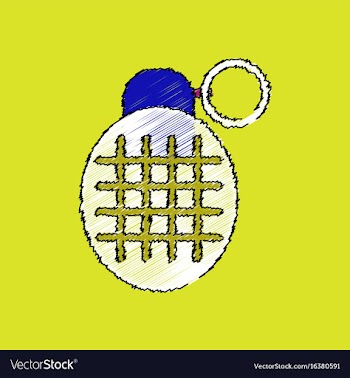 Flat shading style icon military frag grenade vector image