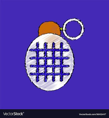 Flat shading style icon military frag grenade vector image