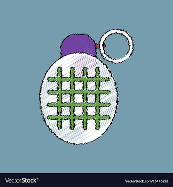 Flat shading style icon military frag grenade vector image