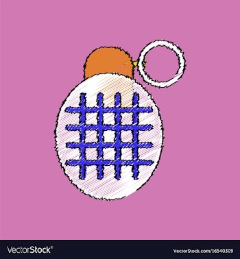 Flat shading style icon military frag grenade vector image