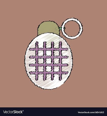 Flat shading style icon military frag grenade vector image