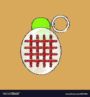 Flat shading style icon military frag grenade vector image