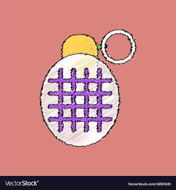 Flat shading style icon military frag grenade vector image