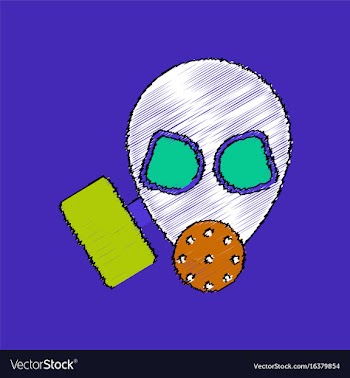 Flat shading style icon military gas mask vector image