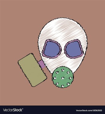 Flat shading style icon military gas mask vector image