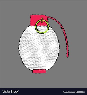 Flat shading style icon military hand grenade vector image
