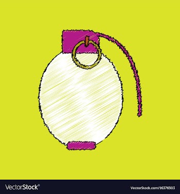 Flat shading style icon military hand grenade vector image