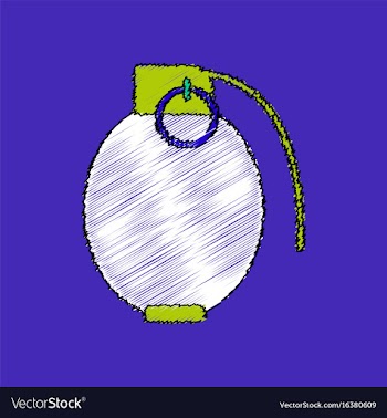 Flat shading style icon military hand grenade vector image