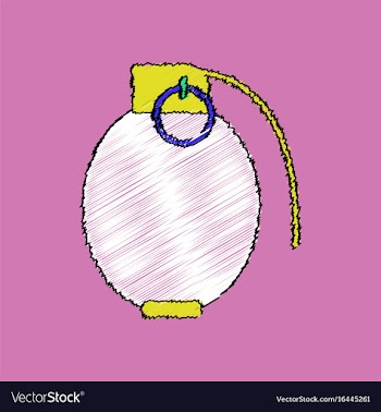 Flat shading style icon military hand grenade vector image