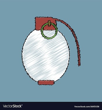 Flat shading style icon military hand grenade vector image