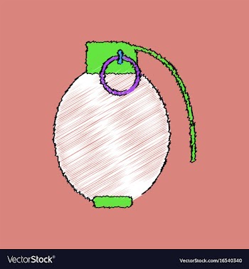 Flat shading style icon military hand grenade vector image