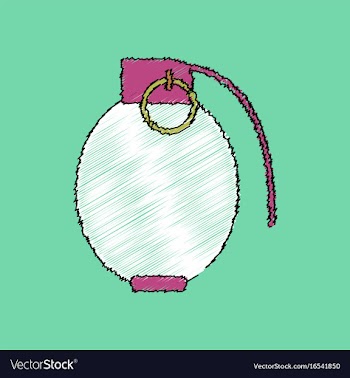 Flat shading style icon military hand grenade vector image