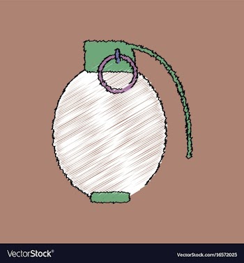 Flat shading style icon military hand grenade vector image