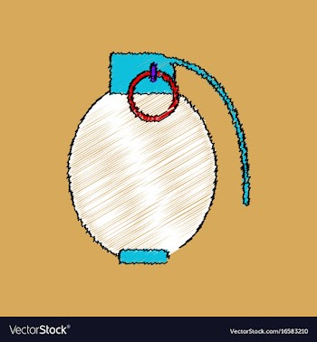 Flat shading style icon military hand grenade vector image