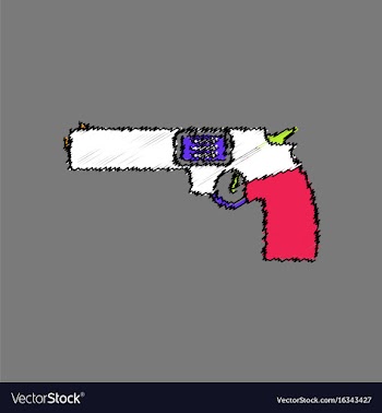 Flat shading style icon military handgun revolver vector image
