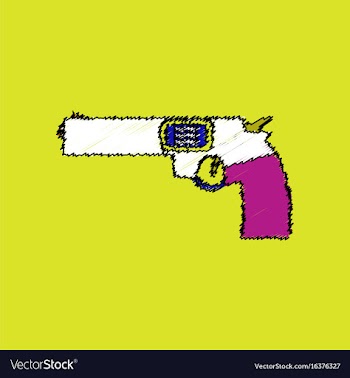 Flat shading style icon military handgun revolver vector image