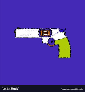 Flat shading style icon military handgun revolver vector image