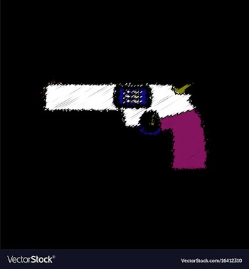 Flat shading style icon military handgun revolver vector image