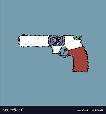 Flat shading style icon military handgun revolver vector image