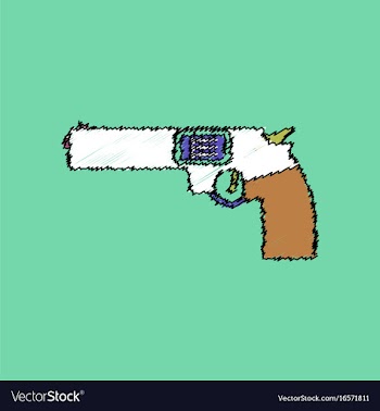 Flat shading style icon military handgun revolver vector image