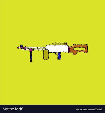 Flat shading style icon military heavy machine gun vector image