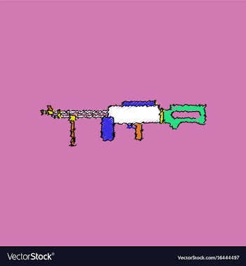 Flat shading style icon military heavy machine gun vector image