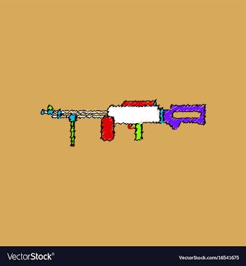 Flat shading style icon military heavy machine gun vector image