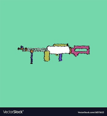 Flat shading style icon military heavy machine gun vector image