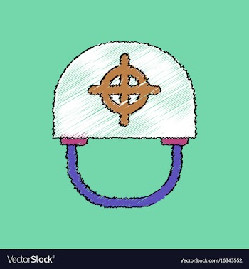 Flat shading style icon military helmet with vector image