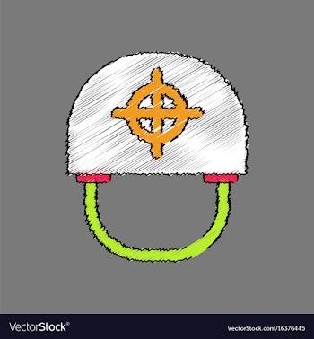 Flat shading style icon military helmet with vector image
