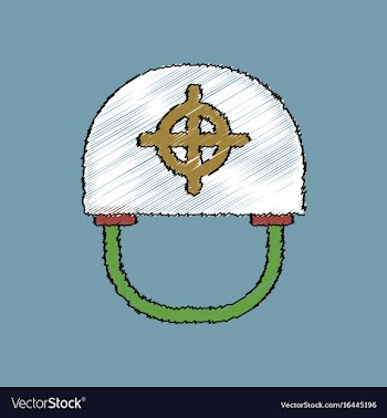 Flat shading style icon military helmet with vector image