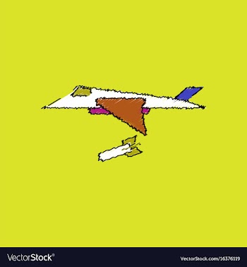 Flat shading style icon military jet fighter vector image