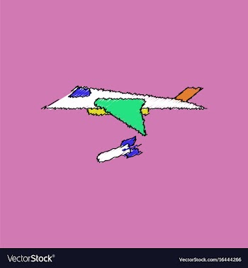 Flat shading style icon military jet fighter vector image