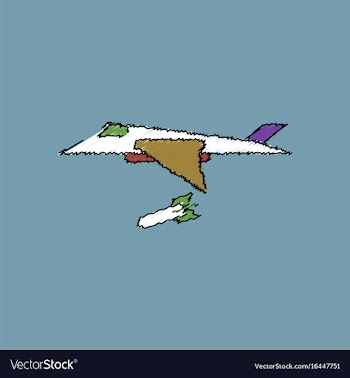 Flat shading style icon military jet fighter vector image