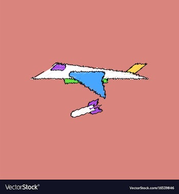 Flat shading style icon military jet fighter vector image