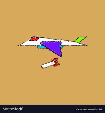 Flat shading style icon military jet fighter vector image