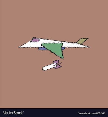 Flat shading style icon military jet fighter vector image
