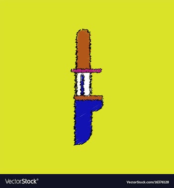 Flat shading style icon military knife vector image