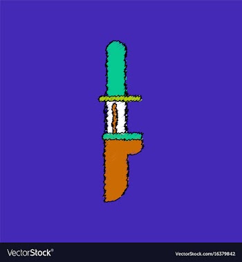 Flat shading style icon military knife vector image