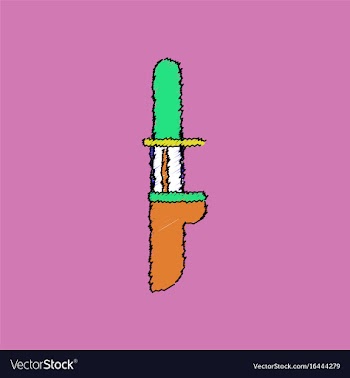 Flat shading style icon military knife vector image
