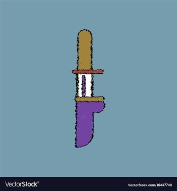 Flat shading style icon military knife vector image