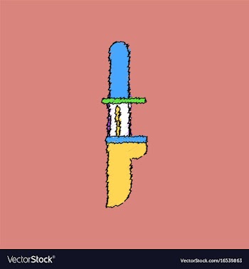 Flat shading style icon military knife vector image