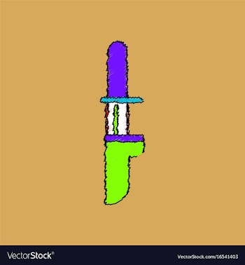 Flat shading style icon military knife vector image