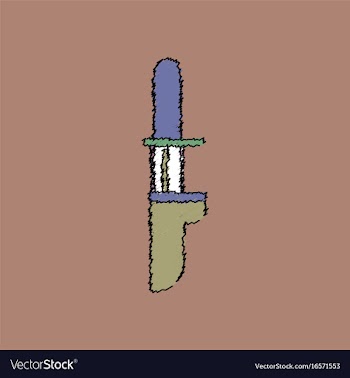 Flat shading style icon military knife vector image